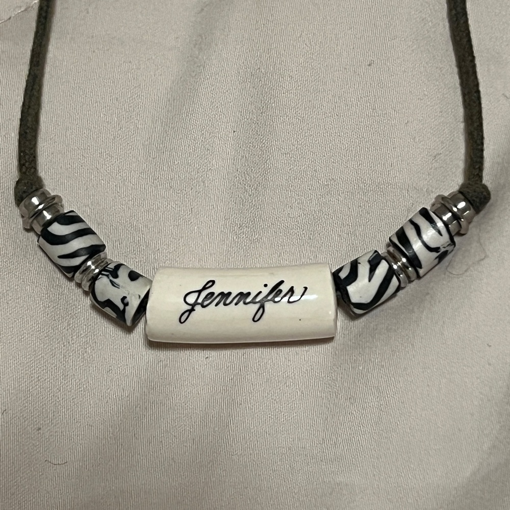 Black and White Beaded Necklace